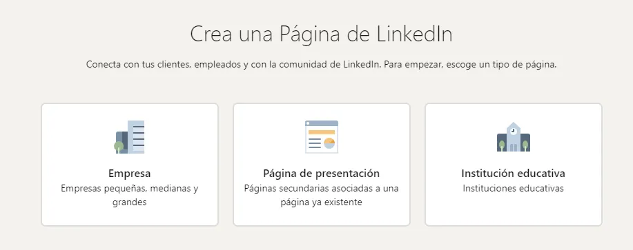  Elige el tipo de página