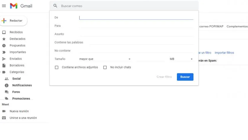 Filtros gmail